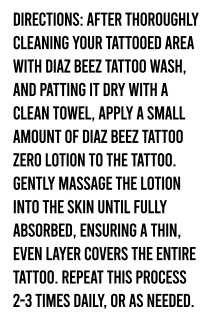 Tattoo Zero Lotion - Diaz Beez